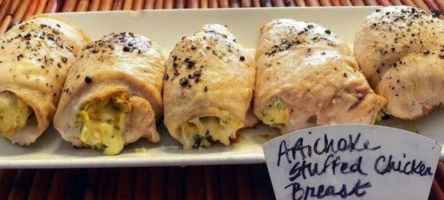 Artichoke stuffed chicken breast from the deli case